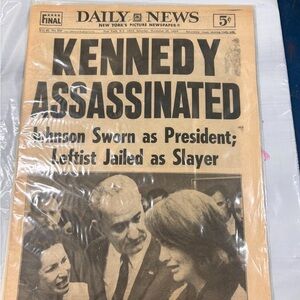 Vintage Newspaper: Kennedy Assassination Headline